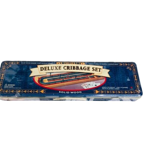 Deluxe Cribbage Set 1999 Collectors Game in  Tin - Picture 1 of 6